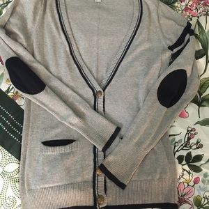 Gray Varsity style Cardigan.
